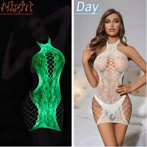 Glow in the Dark Sexy Fishnet Stockings, Bodysuit Leggings for Womens